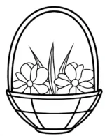 Basket of Blooming Flowers Coloring Page By Mindset Flow