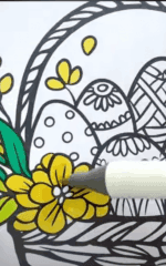 Basket of Easter Eggs Coloring Page-HowToVideo