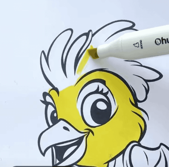 Basketball Chicken Cartoon Easter Coloring Page-HowToVideo Basketball Chicken Cartoon Easter Coloring Page-HowToVideo