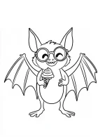 Bat Eating Icecream Coloring Page by Mindset Flow