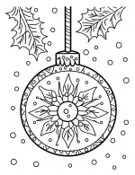 Bauble Ornament With An Intricate Radial Mandala-Like Pattern In the Center Coloring Page by Mindset Flow