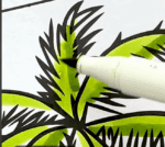 Beach Palm Tree Sunshine Summer Solstice Coloring Page-HowToVideo