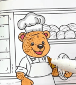 Bear Baker With Bread Printable Coloring Page How to Video