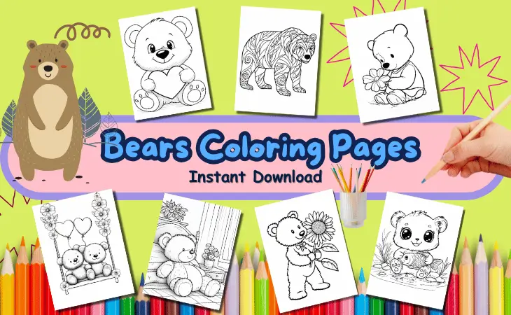 Bear Coloring Pages by Mindset Flow