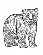 Bear Mandala With Swirling Pattern Details Coloring Page by Mindset Flow