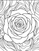 Beautiful Closeup Rose Bloom Flower Coloring Page By Mindset Flow