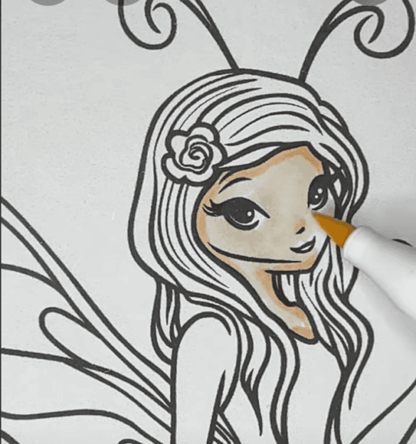 Beautiful Fairy with Heart in Hand Valentine Coloring Page-HowToVideo