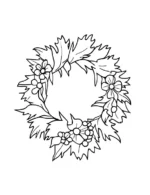 Beautiful Floral Wreath Design Christmas Coloring Page by Mindset Flow