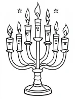 Beautiful Menorah Candle Lights Christmas Coloring Page by Mindset Flow