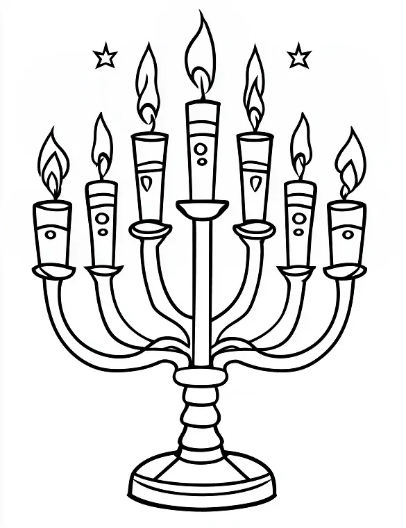Beautiful Menorah Candle Lights Christmas Coloring Page by Mindset Flow Beautiful Menorah Candle Lights Christmas Coloring Page by Mindset Flow