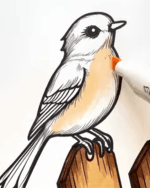 Bird on Fence with Garden Flowers Adult Coloring Page How To Video
