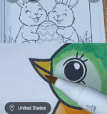 Bird with Floral Easter Egg Coloring Page-HowToVideo
