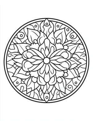 Blooming Circle Mandala With Petal Layers Coloring Page by Mindset Flow