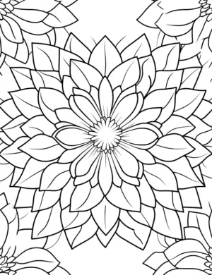 Blooming Floral Mandala Repeat Pattern Coloring Page by Mindset Flow