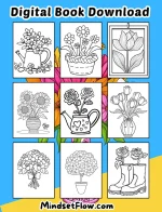 Blooming Fun Flowers Coloring Book Digital Printable Version by Mindset Flow Coloring Pages Included 1