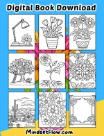 Blooming Fun Flowers Coloring Book Digital Printable Version by Mindset Flow Coloring Pages Included 2