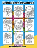 Blooming Fun Flowers Coloring Book Digital Printable Version by Mindset Flow Coloring Pages Included 3