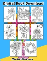 Blooming Fun Flowers Coloring Book Digital Printable Version by Mindset Flow Coloring Pages Included 4