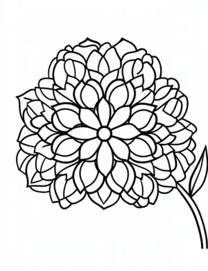 Blooming Garden Flower With Curved Stem Coloring Page by Mindset Flow