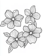 Blooming Spring Flowers with Petals and Leaves Flower Coloring Page by Mindset Flow