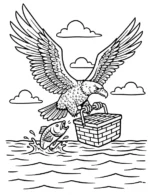 Bold Eagle Picnic Basket Escape Coloring Page By Mindset Flow