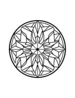 Bold Geometric Mandala Enclosed Within a Perfect Circle Coloring Page by Mindset Flow