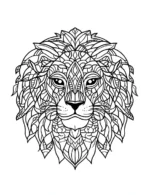 Bold Majestic Lion Mandala with Ornate Mane Jungle King Coloring Page by Mindset Flow