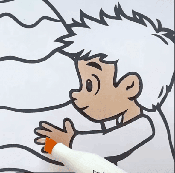 Boy with Giant Easter Egg Coloring Page-HowToVideo Boy with Giant Easter Egg Coloring Page-HowToVideo