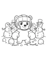 Brave Bear Snowball Fight Champion Coloring Page By Mindset Flow