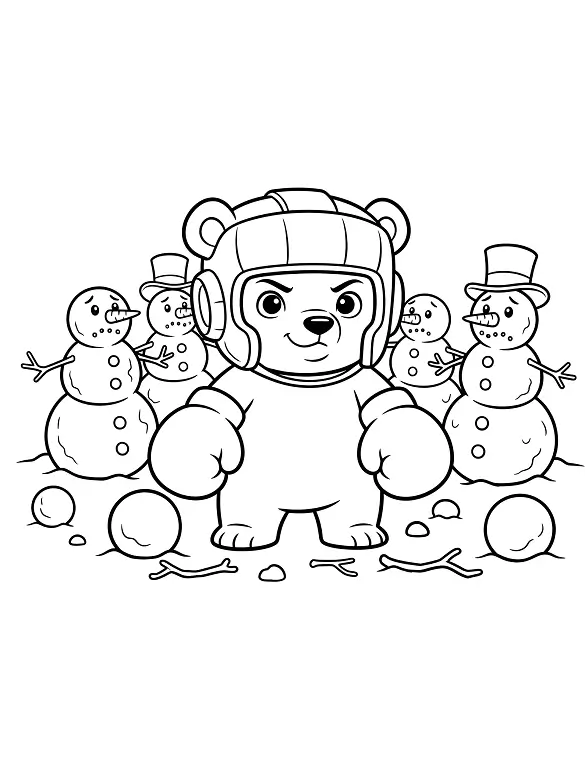 Brave Bear Snowball Fight Champion Coloring Page By Mindset Flow Brave Bear Snowball Fight Champion Coloring Page By Mindset Flow