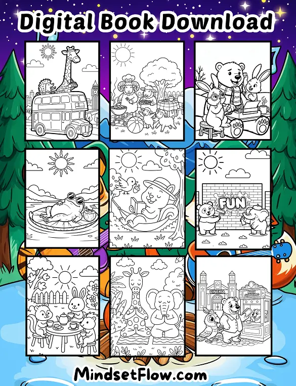 Breezy Adventures Calming Digital Coloring Book By Mindset Flow Preview 2 Breezy Adventures Calming Digital Coloring Book By Mindset Flow Preview 2