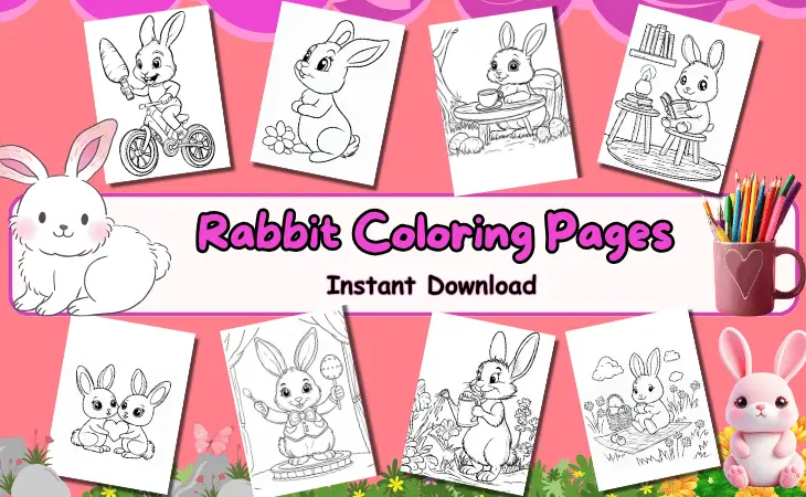 Bunny Rabbit Coloring Pages by Mindset Flow