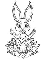 Bunny With Lotus Flower Yoga Adult Flower Coloring Page By Mindset Flow