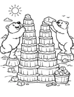 Busy Ice Builder Bears Coloring Page By Mindset Flow