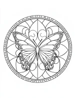 Butterfly Mandala Circle Design Coloring Page by Mindset Flow