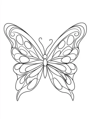 Butterfly Mandala with Circular Spots Coloring Page by Mindset Flow