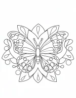 Butterfly Mandala with Floral Pattern Coloring Page by Mindset Flow