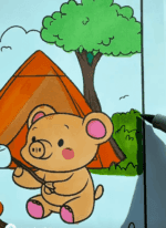 Camping Adventure with Elephant and Pig Summer Coloring Page How to Video