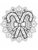 Candy Cane Detailed Mandala Christmas Coloring Page By Mindset Flow