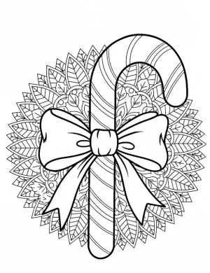 Candy Cane Mandala Christmas Coloring Page By Mindset Flow