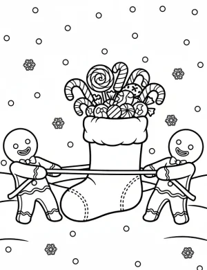 Candy Stocking Christmas Coloring Page By Mindset Flow