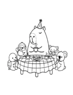 Capybara Enjoying A Party Animal Coloring Page By Mindset Flow