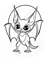 Cartoon Bat Standing Coloring Page by Mindset Flow
