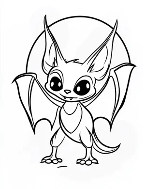 Cartoon Bat Standing Coloring Page by Mindset Flow