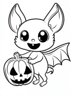Cartoon Bunny Holding A Pumpkin Halloween Coloring Page By Mindset Flow