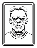 Cartoon Frankenstein Halloween Coloring Page by Mindset Flow