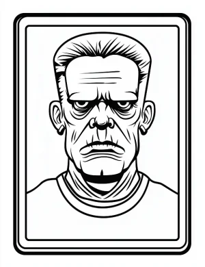 Cartoon Frankenstein Halloween Coloring Page by Mindset Flow