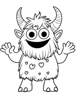 Cartoon Monster Wearing A Polka-Dotted Dress Coloring Page by Mindset Flow