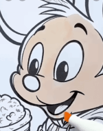 Cartoon Mouse Holding Ice Cream Cone Printable Coloring Page How To Video