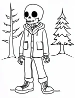 Cartoon Skeleton In Clothes Coloring Page by Mindset Flow
